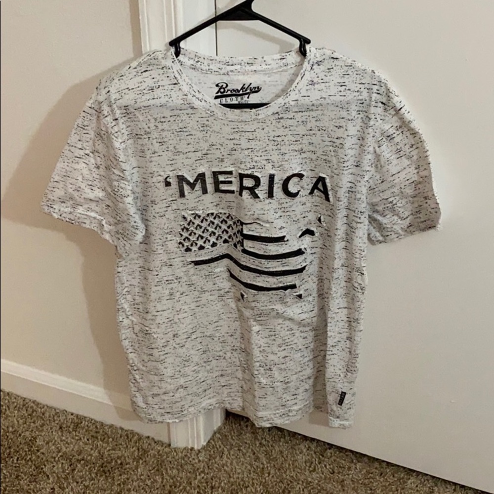 ‘Merica white and black t shirt